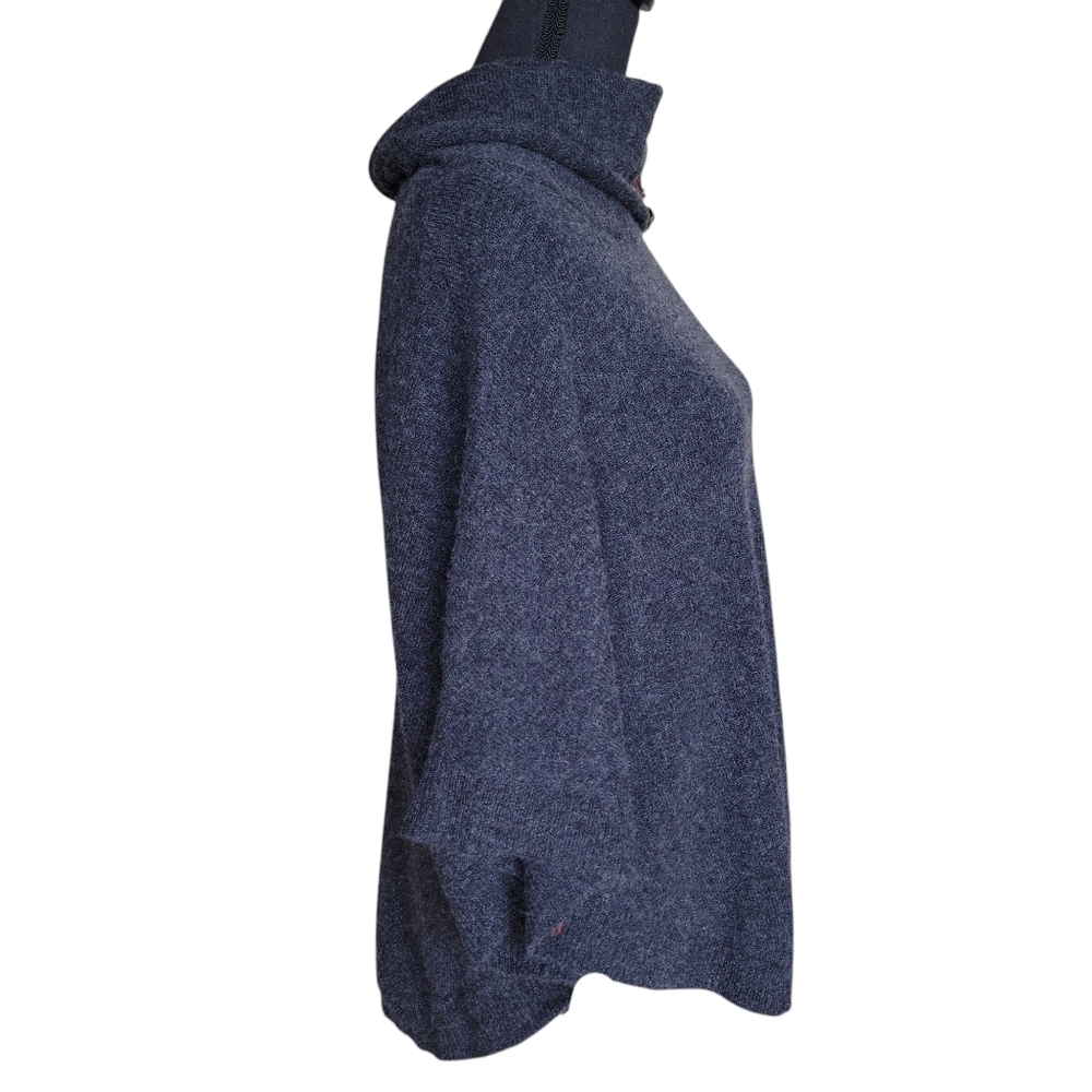 Tyler Boe Gray 100% Cashmere Turtleneck Cape Sweater Women's Size XS - Picture 3 of 14